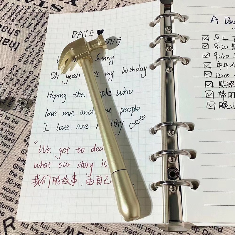 Hình dạng búa sáng tạo bút học sinh bút mực hình dạng móng vuốt dễ thương bút ký văn phòng phẩm vui nhộn