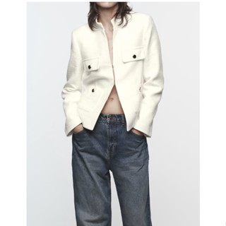  Za Áo Khoác blazer Dài Tay Cổ Đứng Thời Trang Cho Nữ8001513 8001514 