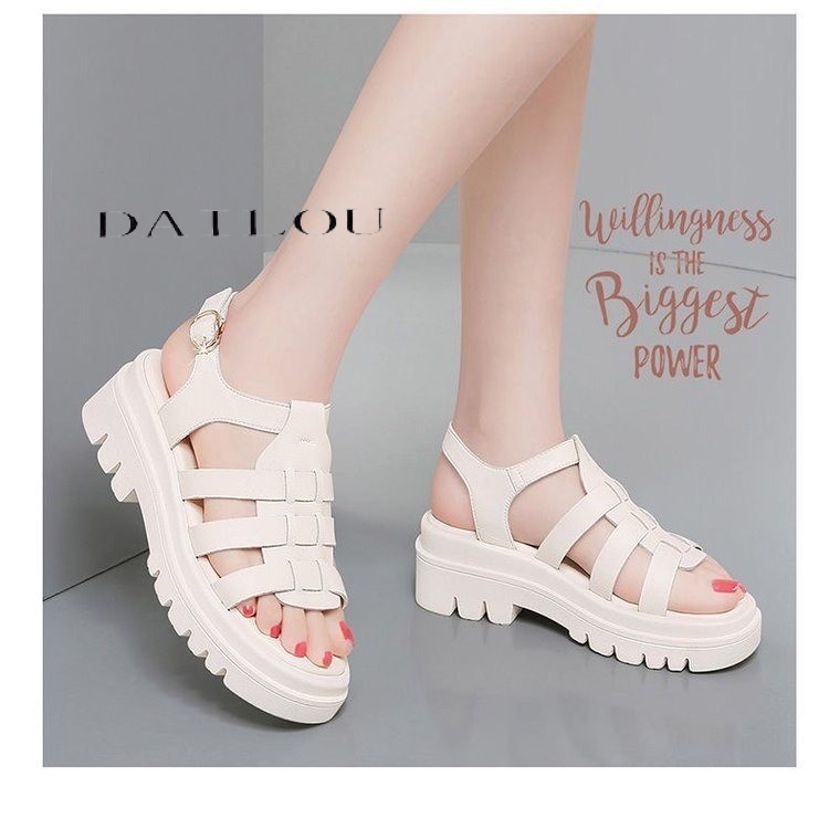 DAILOU dép sandal nữ giày sandal nữ dép đế cao đi biển Thoải Mái Xinh Xắn 31Z23080503