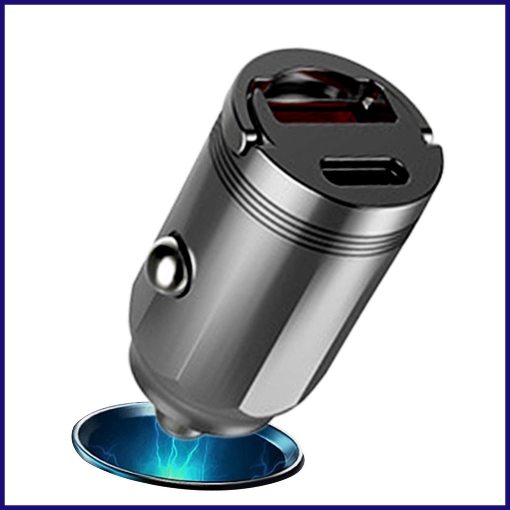 Bộ sạc ô tô usb dual-port car outlet adapter cổng sạc ô tô pd 65w type-c & usb-a mini power adapter cổng usb hdjvn