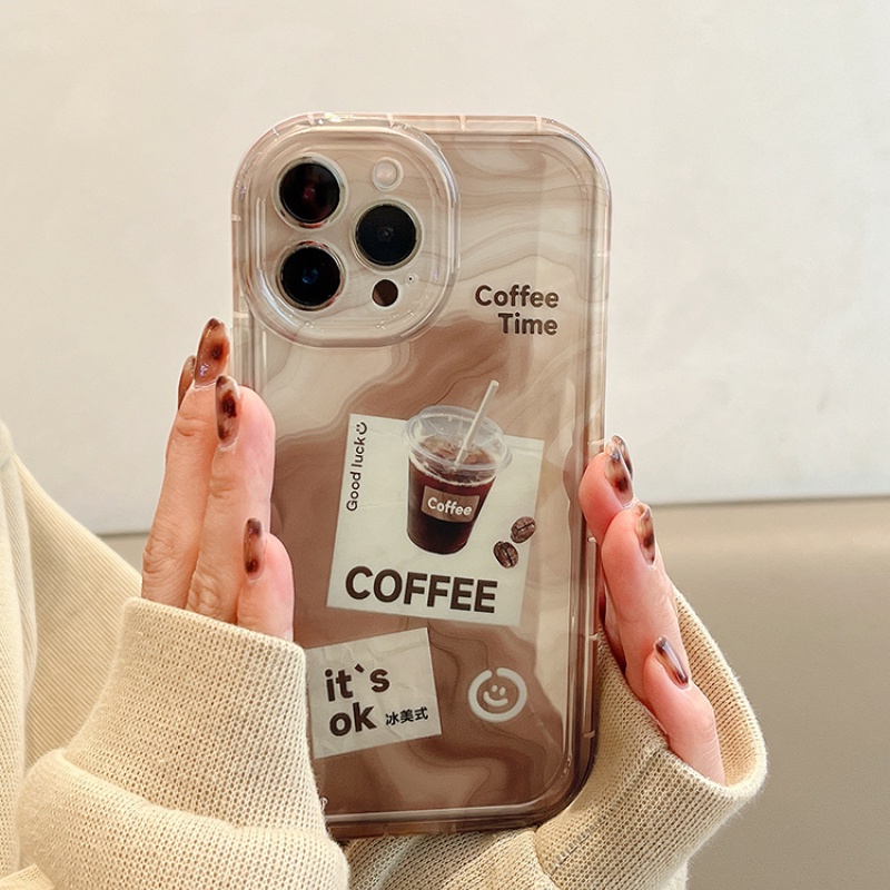 Thích hợp cho iphone coffee label women's art niche phone case for 7 7plus 8 8plus xs xr 11 12 13 14 pro plus promax silicone trong suốt