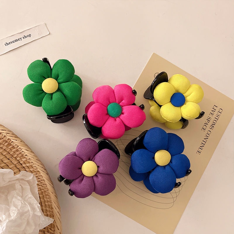 Kẹp Tóc Đuôi Ngựa Cao Hình Hoa Tươi Tắn Mùa Hè 2023