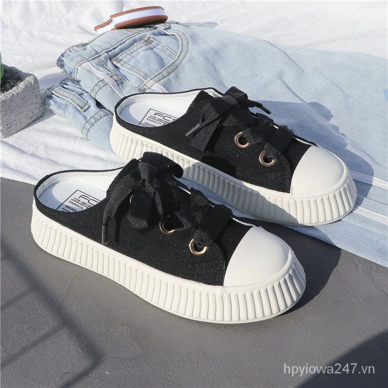Giày Vải Canvas Không Gót Thời Trang Mùa Hè 2022 Phong Cách Mới Cho Nữ