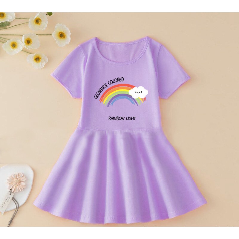 Cô gái váy công chúa in áo váy mùa hè cotton trẻ em cô gái váy thời trang quần áo làm mới và thoải mái