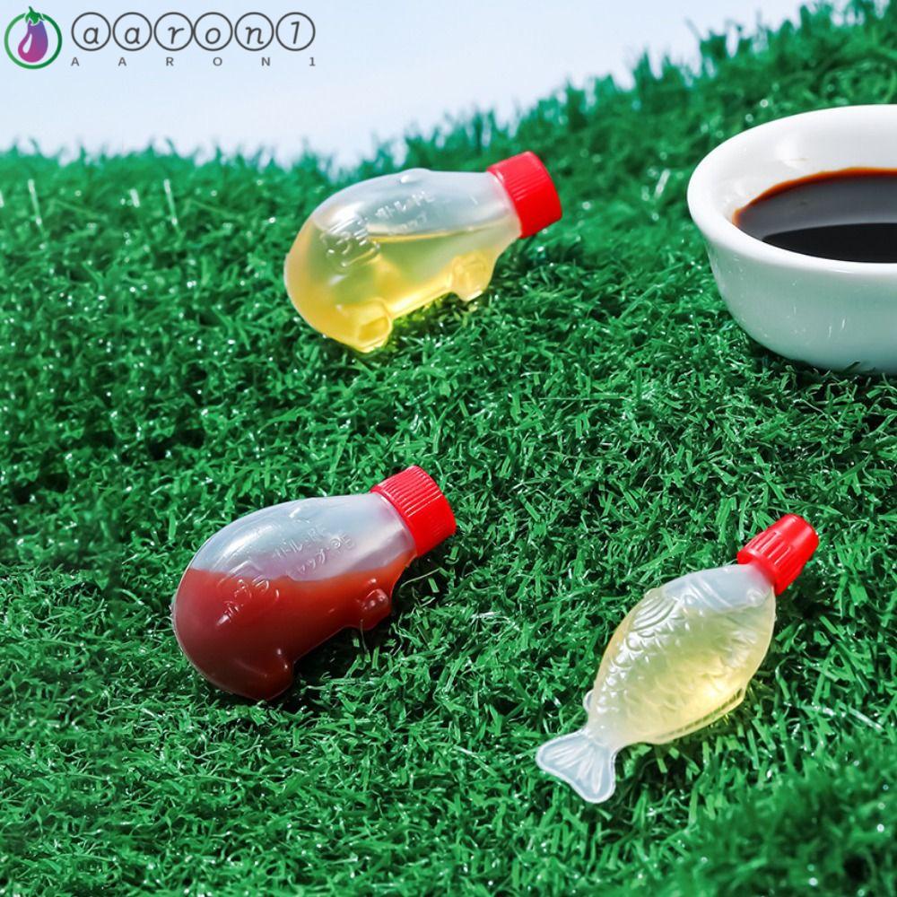 Aaron1 chai nước sốt gia vị mini hình dạng con cá dễ thương chai mù tạt nhựa gia dụng trong suốt