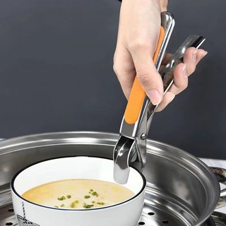 Kẹp INOX 304 gắp nóng chống bỏng tay có mút silicon chống trượt tiện dụng 17cm