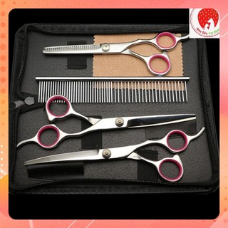 [ Bán sỉ ] BỘ KÉO CẮT TỈA SPA CHO THÚ CƯNG ( 3 KÉO + 1 LƯỢC)