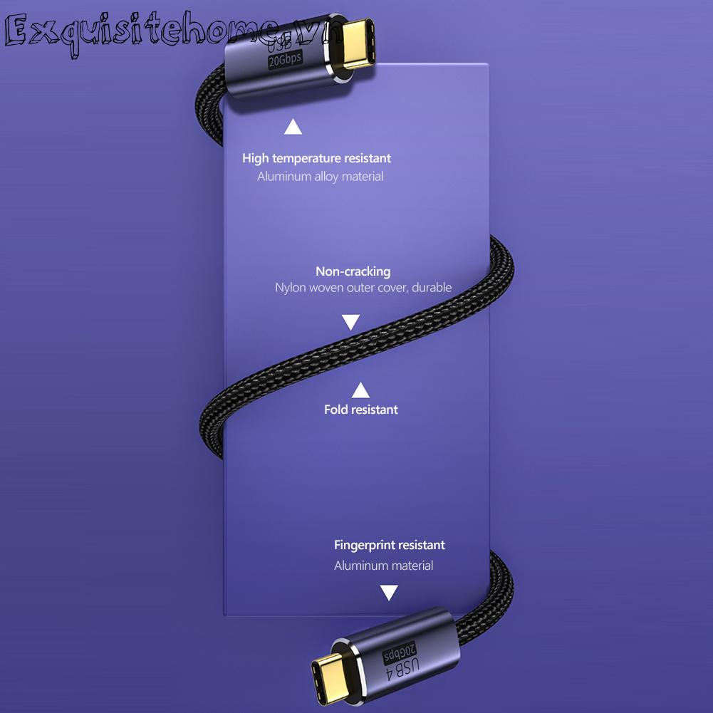 Dây Cáp Sạc Nhanh 20gbps 8k 60hz pd 100w usb 4.0 type-c male Sang male