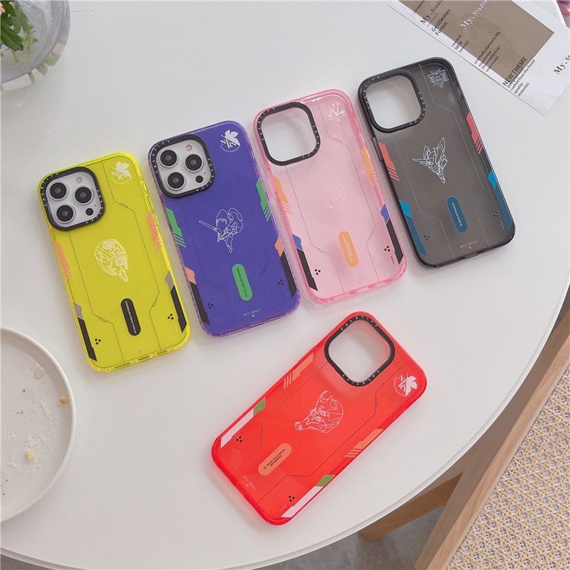 Vỏ điện thoại hoạt hình evangelion độ trong suốt cao huỳnh quang cho iphone 11 12 13 14 pro max cover