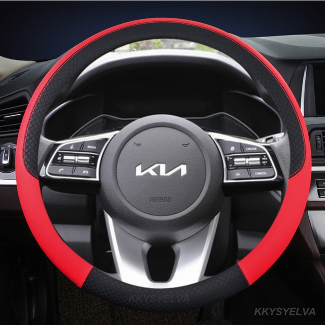 Bọc vô lăng ô tô 38cm 15 "da cho kia ceed sportage picanto cerato seltos soul rio 3 4 5 k3 k5 2022 phụ kiện ô tô