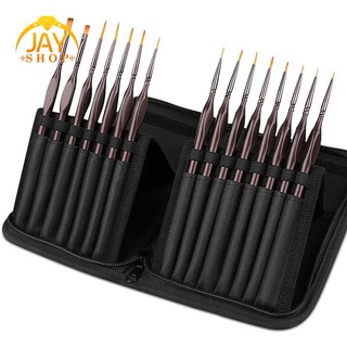 Bộ cọ sơn chi tiết, bộ cọ vẽ tranh thu nhỏ 15 chiếc, bộ cọ sơn mịn mini chuyên nghiệp