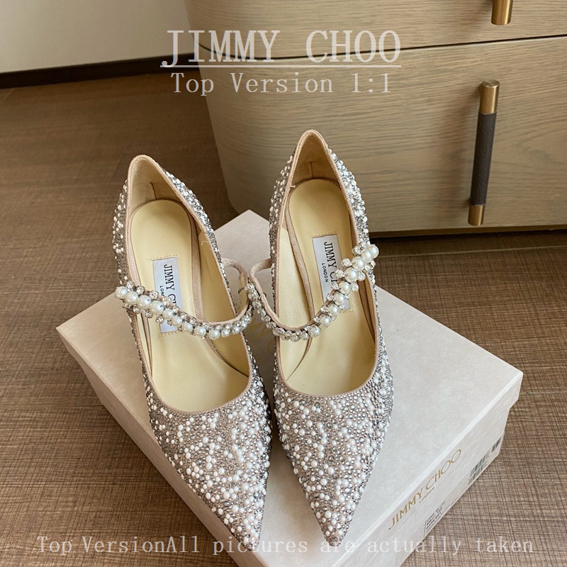 Giày Cao Gót Da Cừu Mũi Nhọn Đính Đá Thời Trang Quyến Rũ Cho Nữ