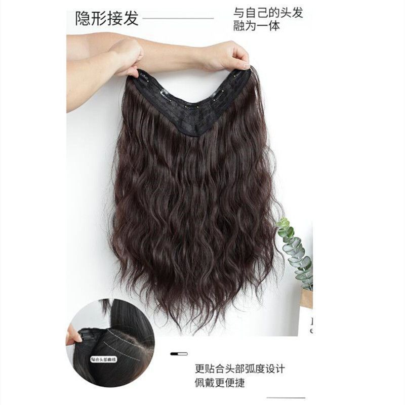 Tóc Giả Một Mảnh Thẳng Dài Xoăn Tàng Hình Chữ v Thời Trang