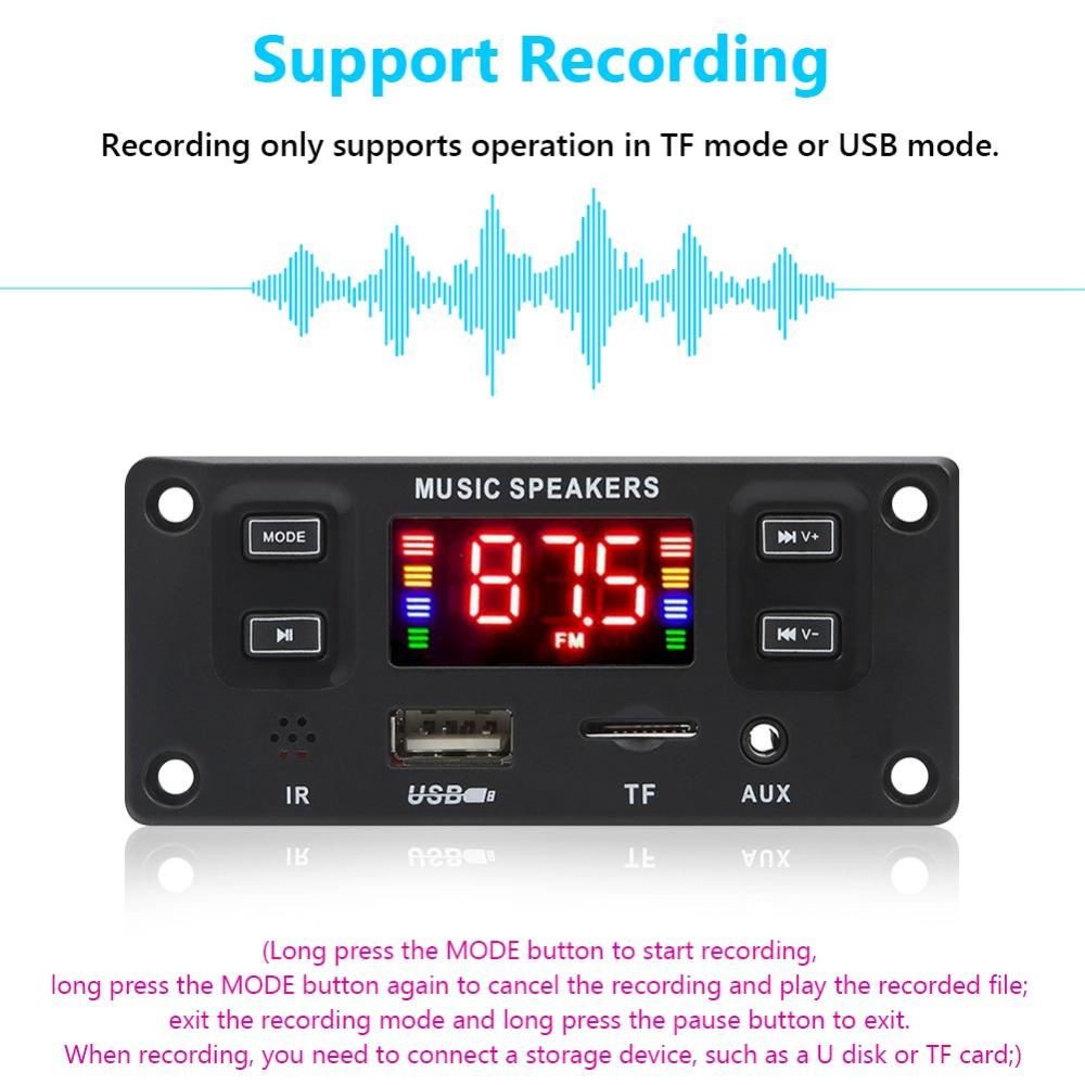 Bảng mạch giải mã mp3 taylor1 2 * 30w, bộ khuếch đại 87,5 ~ 108mhz, máy nghe nhạc mp3 tự làm dc 7v-22v stereo bluetooth 5.0 micrô