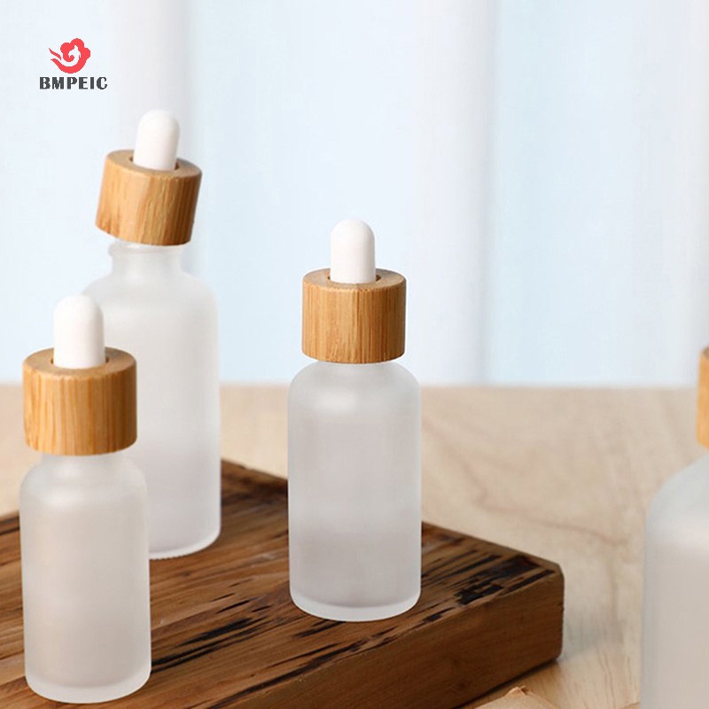 Bmpeic chai nhỏ giọt thủy tinh rỗng pipet mắt gỗ tre nắp s 5ml-100ml mới