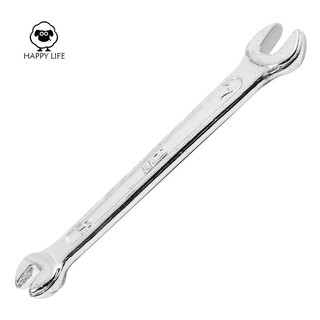 Silver tone 5.5mm x 7mm u shape double open-end wrench tool