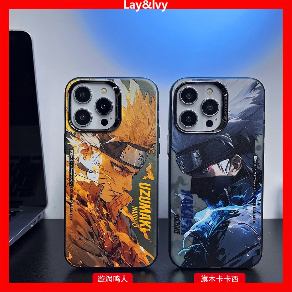 Phim hoạt hình phim hoạt hình anime naruto naruto kakashi mạ khung ống kính kim loại imd vỏ điện thoại silicon thích hợp cho iphone 14 14pro 14max 13promax 12 12promax 11