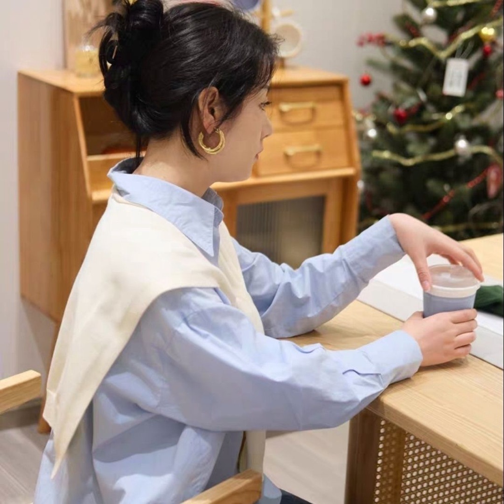 Khăn choàng dệt kim với vai phụ nữ trang trí bên ngoài cổ áo giả bảo vệ cổ mùa xuân khăn choàng ghi lê