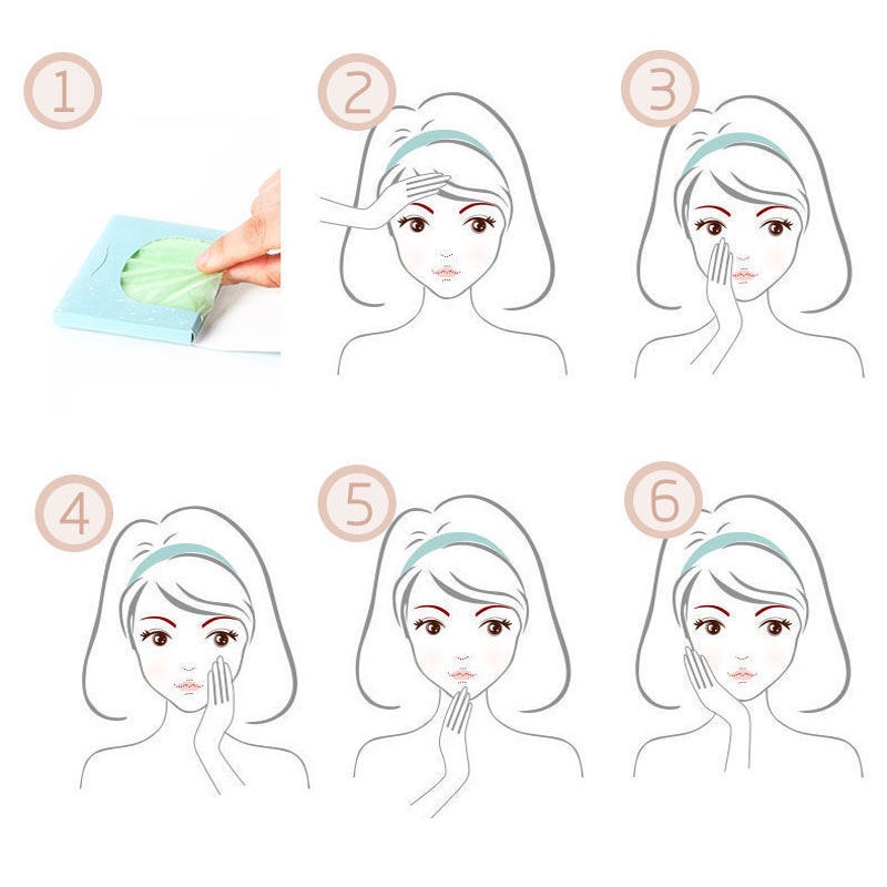 100 cái giấy hấp thụ dầu trên khuôn mặt giấy thấm dầu nhanh dễ dàng mang theo giấy thấm dầu