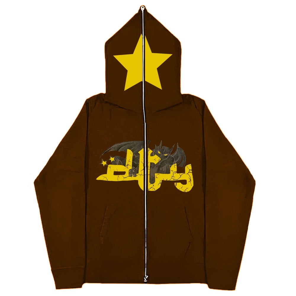 Áo khoác hoodie MMIOT khóa zip oversize phong cách harajuk gothic đường phố retro hip hop y2k cao cấp cho nam nữ