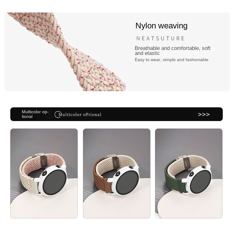 Thích hợp cho samsung galaxy watch 6 4 4 43mm 47mm 40mm 44mm dây đeo nylon dệt thích hợp cho hoạt động 2 3 màu chặn dây đeo dệt