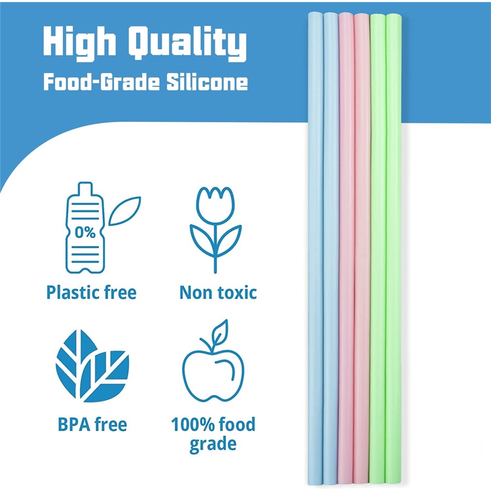 Ống hút silicone thay thế cho cốc tumbler stanley 40 oz 30 oz, ống hút tái sử dụng 6 gói với bàn chải làm sạch cho stanley adventure quencher travel tumbler, ống hút cho stanley accessor