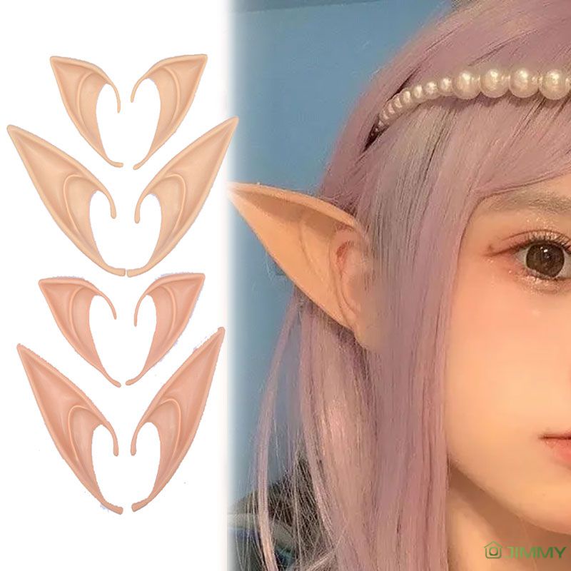 1 cặp halloween latex elf tai mềm elf tai nhọn mô phỏng mềm mại vô hại tai giả đạo cụ sân khấu show party cosplay phụ kiện