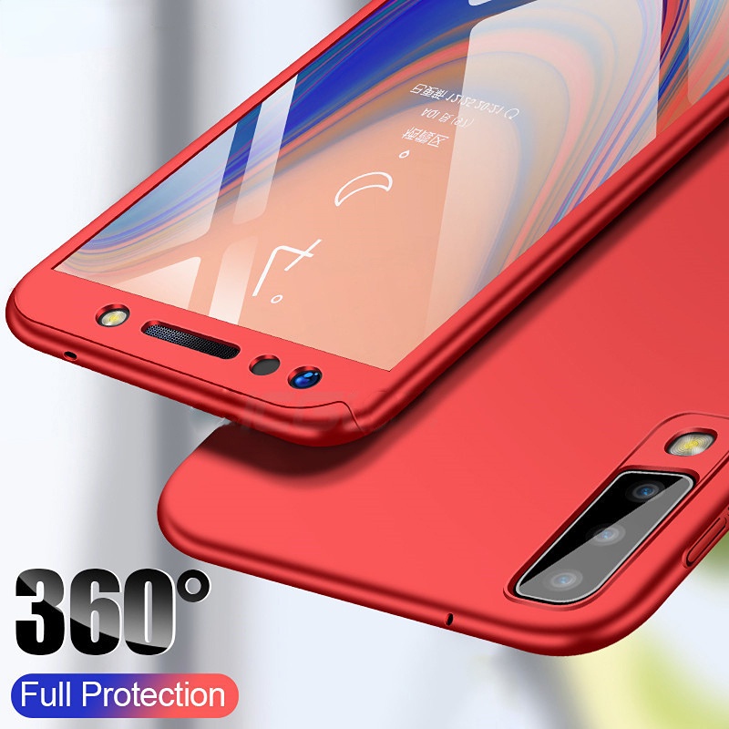 Ốp Điện Thoại Chống Sốc Bảo Vệ 360 Độ + Miếng Dán Cường Lực Cho Samsung Galaxy A9 A8 A7 A6 2018 J8 J7 Prime J6 J8 J4 Plus J5