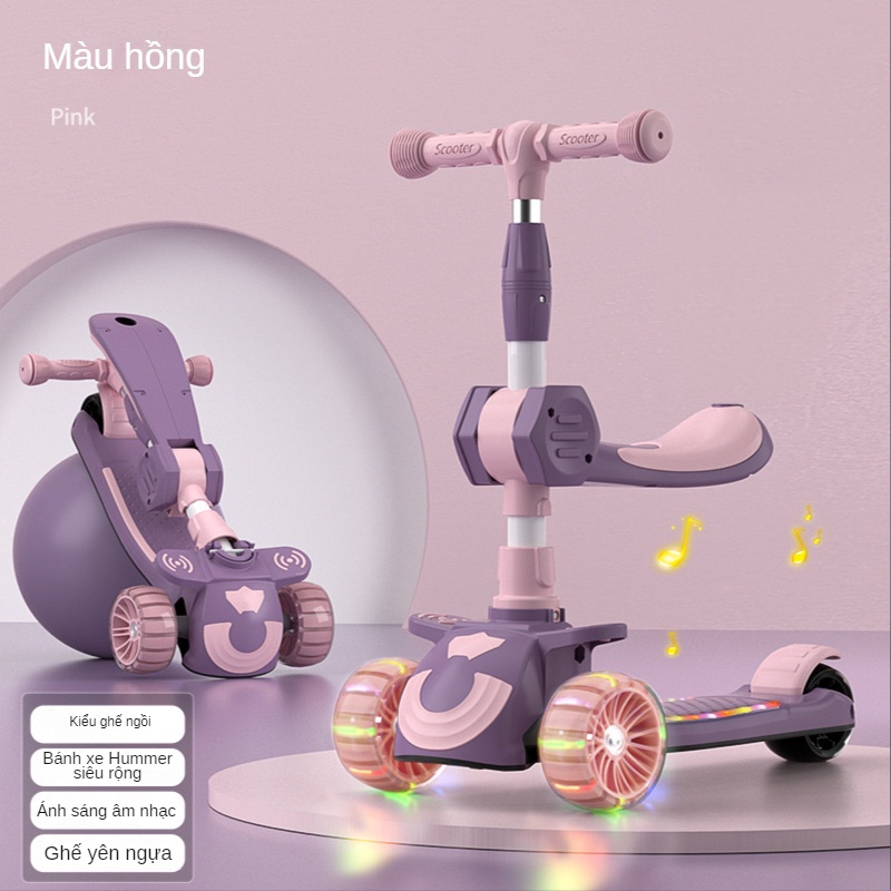 Mô Hình Xe scooter Ba Trong Một Cho Bé 2-3 - 8 Tuổi