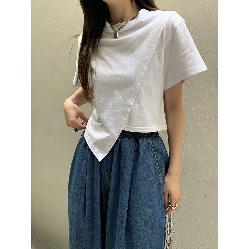 COZOK Áo Thun Tay Ngắn Màu Trơn Đa Năng Hợp Thời Trang