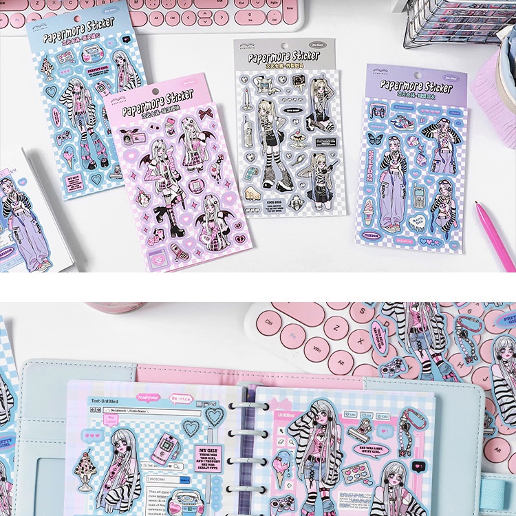 Idako Chiều cô gái sê-ri tự dính câm phim dán truyện tranh ngọt ngào và mát mẻ cô gái xinh đẹp chất liệu dán sổ tay SS511