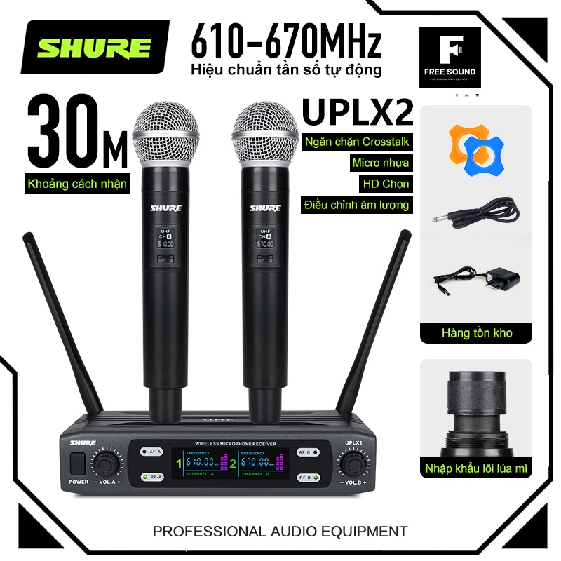 micro không dây SHURE UPLX-2 mic hát karaoke microphone Chất lượng âm thanh trung thực cao Khoảng cách nhận ăng-ten kép