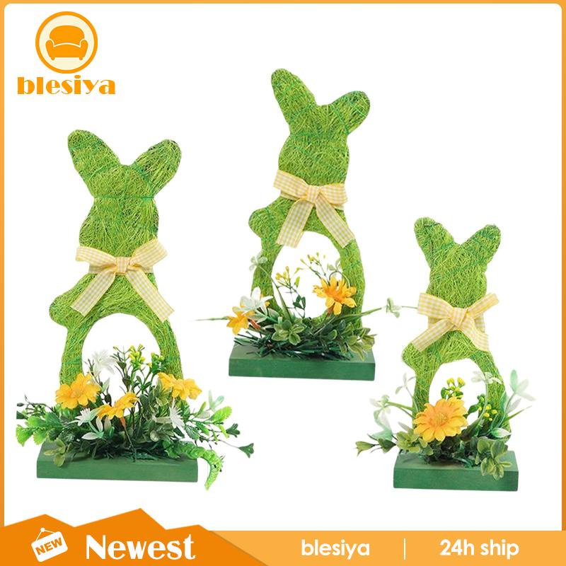 Set 3 Phụ Kiện Treo Trang Trí Bằng Gỗ Hình Thỏ Phục Sinh