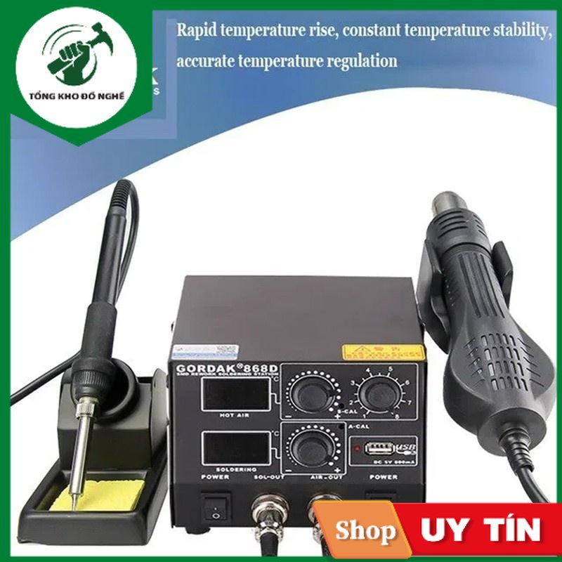 {Theo dõi shop- GIẢM 5%} Trạm hàn khò Gordak 868D 2 màn hình hiển thị đa năng _ TKDN