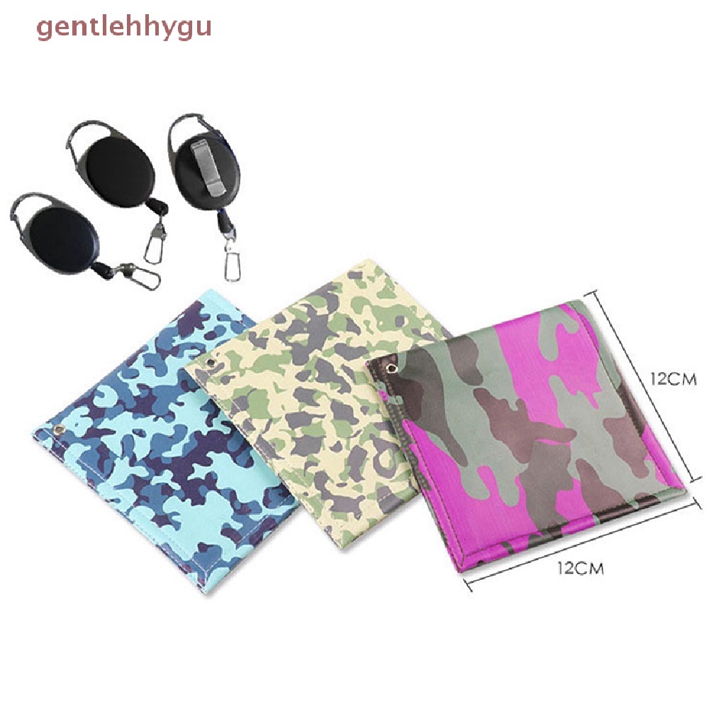 Khăn Lau Bóng Golf Hình Vuông Mini Kèm Móc Khóa Có Thể Thu Gọn Tiện Dụng