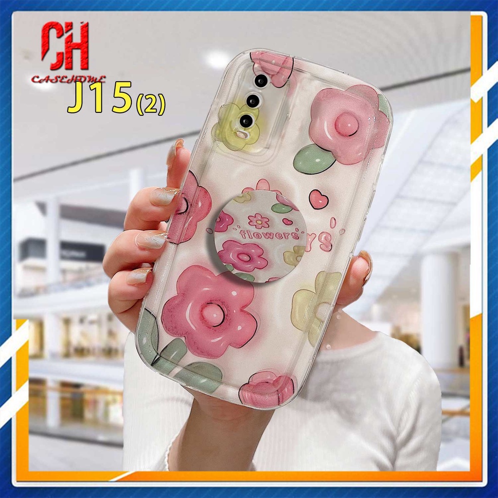 Ốp Điện Thoại Tpu Dẻo In Hình Hoa Giá Đỡ Cho VIVO Y22 Y22S Y35 Y02 Y30 Y12S Y12 Y20 Y15S Y15C Y91C Y21 2021 Y21A