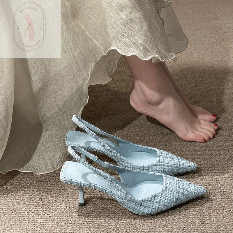 Sandal Cao Gót Mũi Nhọn Phong Cách Thời Trang Xuân Hè Mới 2023