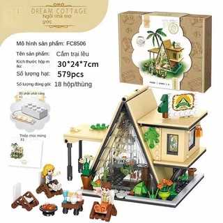 Chiếu sáng Street View Building Building Brick Toy Tương thích Mini Building Brick Assembly Model Shape Assembly Girl Lắp ráp Mô hình lắp ráp Mô hình lắp ráp