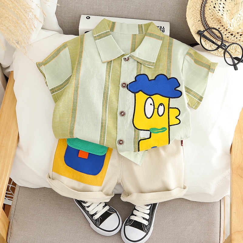 Bộ Quần Áo Cotton Mùa Hè Chất Lượng Cao Cho Bé Trai