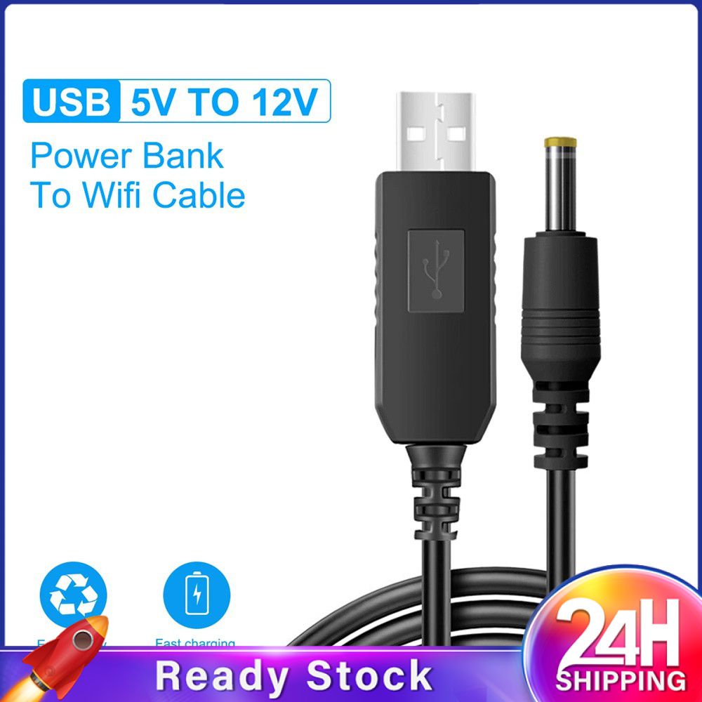 [Đang Giảm Giá] Dây Nguồn 1M Usb Sang Dc5521 Cáp Tăng Áp Đầu Tròn 9V/12V Cáp Sạc Pin Cáp Đuôi Heo Nguồn Bộ Sạc Bộ Chuyển Đổi Cho Bộ Định Tuyến Cat