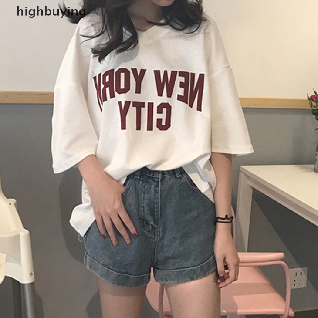 Áo Thun Nữ Tay Ngắn Cổ Chữ V In Chữ Thời Trang