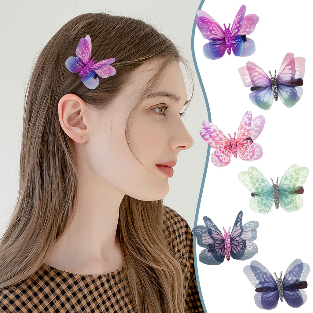 Kẹp Tóc Trang Trí Hình Cánh Bướm Chuyển Động Được Cho Bé Gái timetunnel