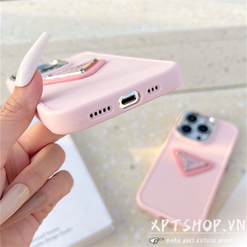Ốp Điện Thoại Màu Hồng Trơn Đơn Giản Cho iphone 15 14 13 12 11promax xr ix