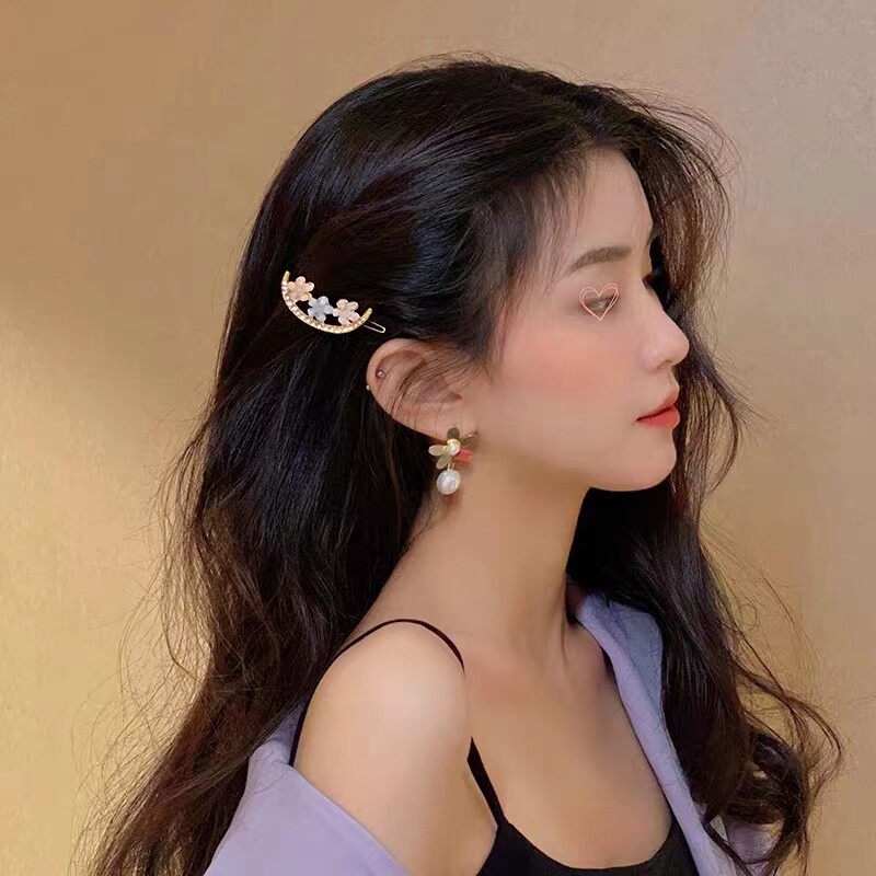 Kẹp Tóc Đính Ngọc Trai Đơn Giản Thời Trang Cho Nữ