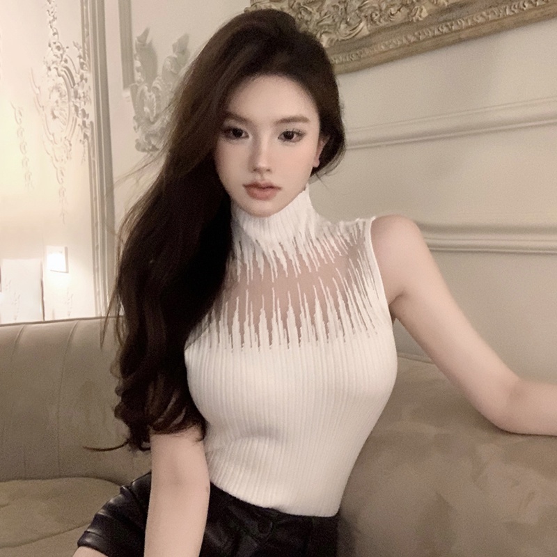 Áo Tank Top Dệt Kim Sát Nách Màu Sắc Thanh Lịch Dành Cho Nữ