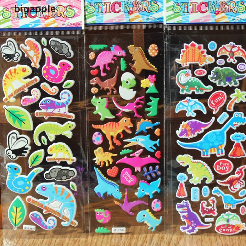 Set 10 Miếng Dán Họa Tiết Hoạt Hình 3D Trang Trí Sổ Tay Cho Bé Trai