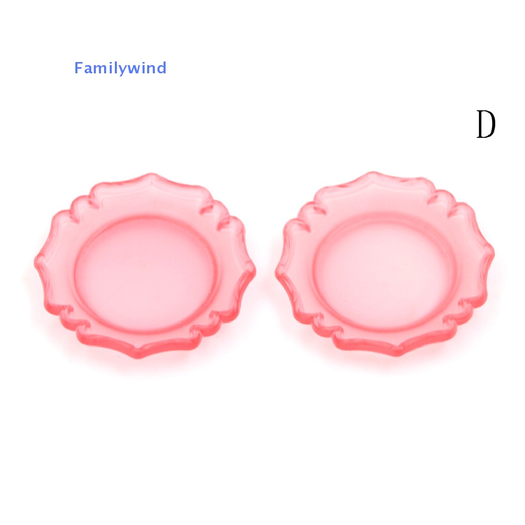 Set 2 Đĩa Tròn Màu Hồng Tỉ Lệ 1 / 12 Dùng Trang Trí Nhà Búp Bê Dụng Cụ Làm Đẹp Chất Lượng Cao
