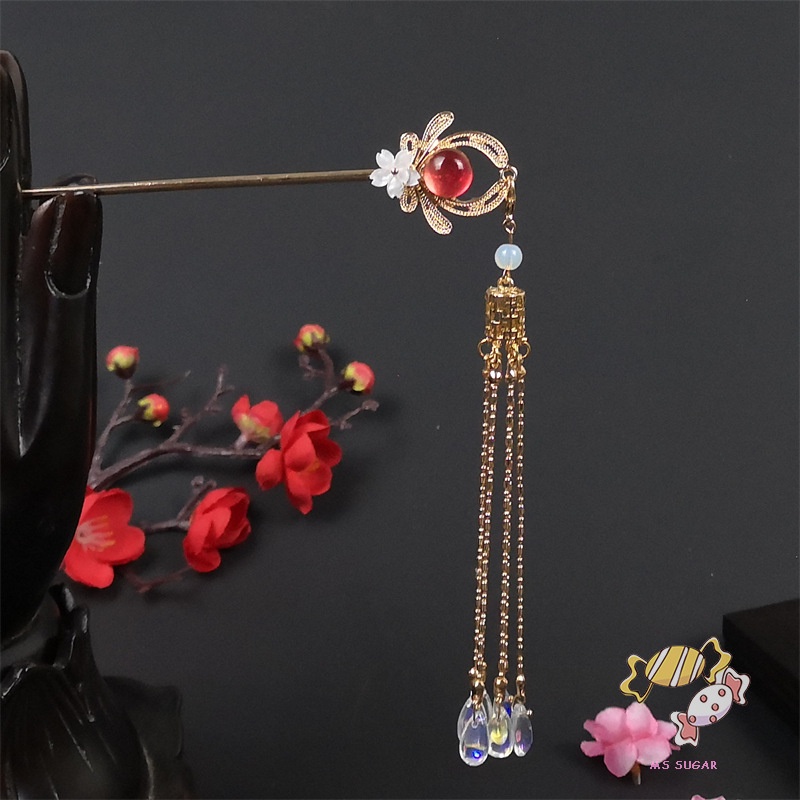 YADORNOS Trâm Cài Tóc Tua Rua Dài Đính Ngọc Trai Cổ Điển Cho Nữ