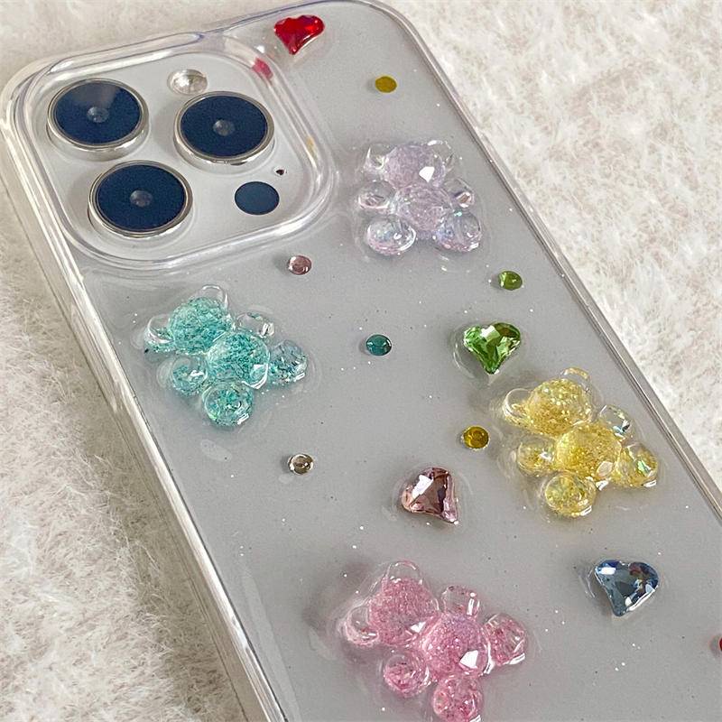 Ốp Điện Thoại TPU Mềm Hình Gấu 3D Dễ Thương Cho iPhone 14 13 12 11 Pro MAX Plus Mini X XS MAX XR 7 8 Plus SE 2022 2020