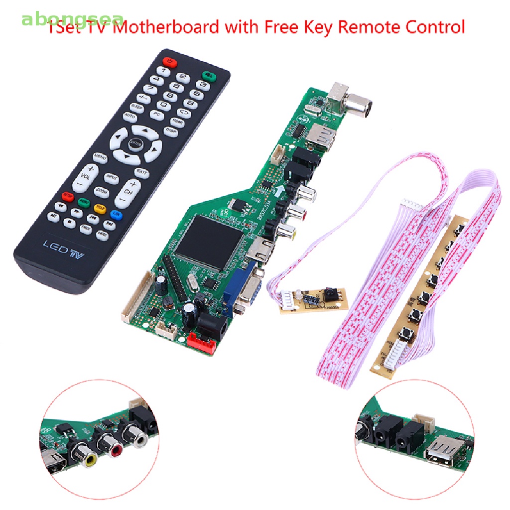 1 Bộ Bảng Mạch Chủ TV LCD RR52C.03A Hỗ Trợ DVB-T DVB-T2 Kèm Remote Điều Khiển